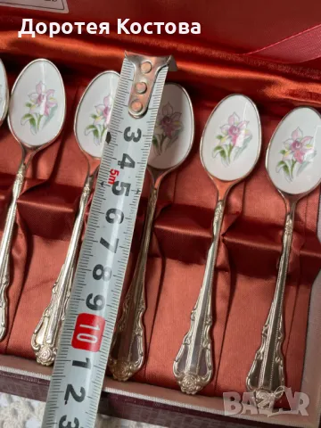 Красиви посребрени лъжички в кутия, закупени от Англия, с цветя, снимка 9 - Антикварни и старинни предмети - 50235711