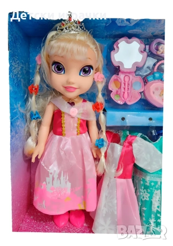 Кукла Дисни Принцеса с корона, с Рокли и аксесоари, 4 модела, снимка 11 - Кукли - 52683890