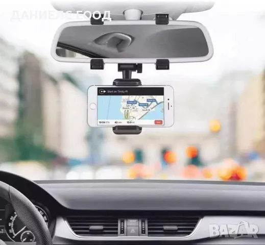 Поставка за телефон за огледало на автомобил 360° - въртяща., снимка 4 - Аксесоари и консумативи - 47369797