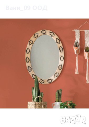 Огледало с ратанова рамка, снимка 2 - Декорация за дома - 40878144