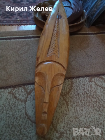 Маска дървена африканска 4942, снимка 5 - Антикварни и старинни предмети - 51754096