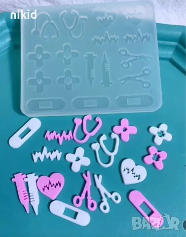 медицина медицински лекар доктор инструменти аксесоари малки силиконов молд форма смола фондан декор