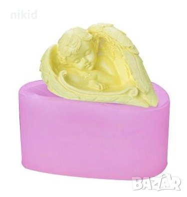 3d Ангел сгушен в крила дълбок силиконов молд форма декорация и украса торта фондан гипс пита, снимка 4 - Форми - 26477971