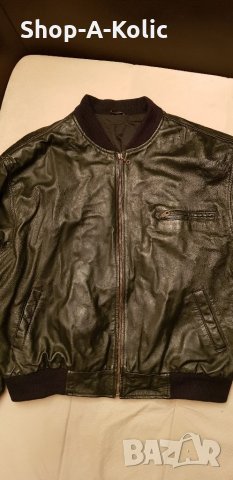 Classic Genuine Leather Bomber Jacket, снимка 1