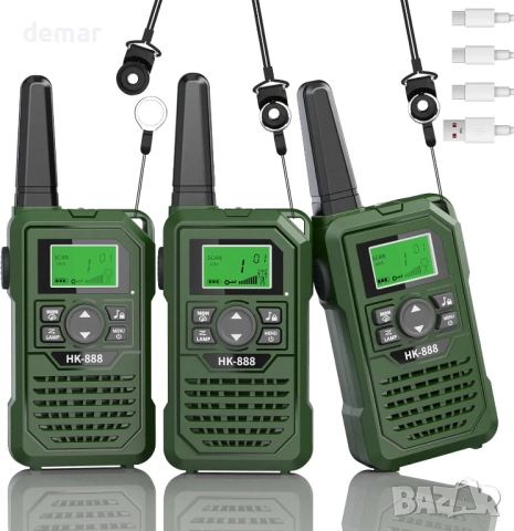 Детски уоки-токита, комплект от 3 броя, 8 канала с VOX функция, 3-12 г