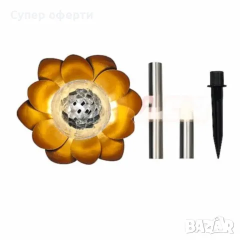 20 топли бели светодиода; Изработен от метал; Вграден таймер (стандартен или Dual Timer); Работи на , снимка 2 - Соларни лампи - 49064234