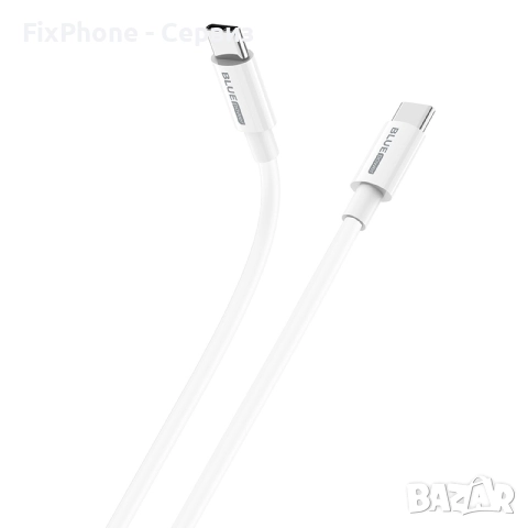 Кабел USB-C - USB-C, BLUE Power BBX44 1м 100W 5A в кутия, Бял , снимка 3 - Оригинални зарядни - 52596203