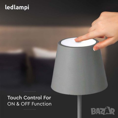 Настолна LED Лампа 3W Димиране Сива Презареждане Топло Бяла Светлина, снимка 2 - Настолни лампи - 43759846