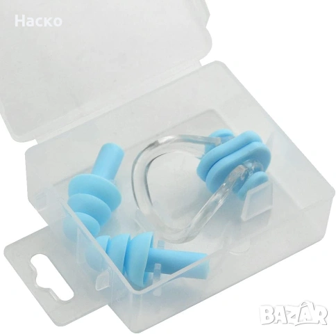 Комплект щипка за нос и тапи за уши за плуване, снимка 2 - Водни спортове - 53451829