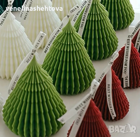 3D 2 размера елха елхи раирани силиконов молд форма свещи гипс сапун смола фондан 