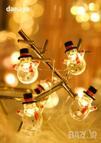 5293 Светещи коледни лампички с форма на Снежен човек, снимка 2 - Декорация за дома - 47544549