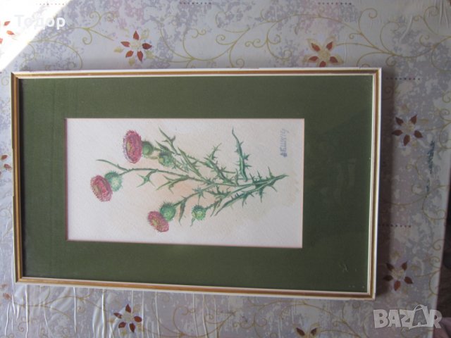 Страхотна стара рисувана картина подписана 3