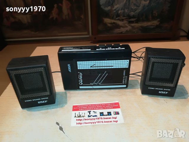 usef-walkman+speakers 1006221945, снимка 9 - Радиокасетофони, транзистори - 37045699