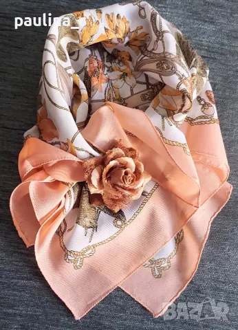 Пет броя / Винтидж шал / Перфектният подарък / Разкошен копринен шал във флорален принт , снимка 11 - Шалове - 48315689