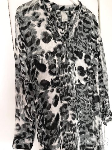 Разпродажба! Дълга туника риза, индийска, с принт, made in India, S/M/L, леопардова, снимка 2 - Туники - 43196526
