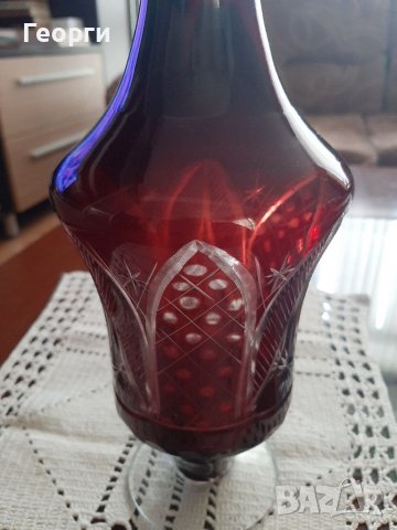 Червен кристал  гарафа, снимка 2 - Сервизи - 40823008