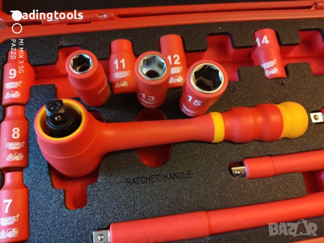 DRAPER EXPERT 3/8 изолирани 1000V гедоре /гидория 19части вложки камъни комплект, снимка 6 - Гедорета - 52860126