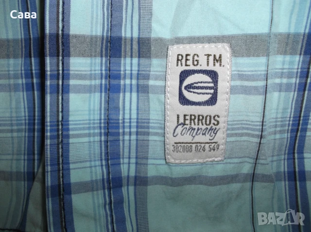 Ризи LERROS,CAMEL  мъжки,ХЛ-2ХЛ  /каре,райе и бяла/, снимка 6 - Ризи - 50539838