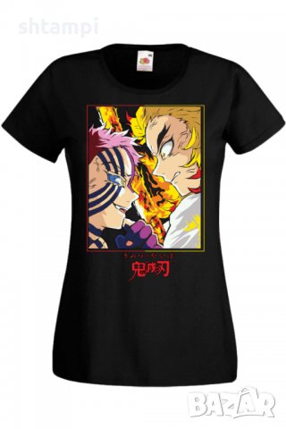Дамска тениска Demon Slayer Rengoku VS Akaza,Анимация,игра,Празник,Повод.