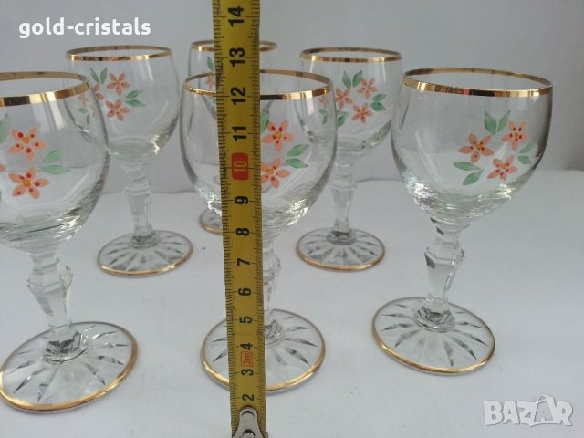  кристални чаши на столче, снимка 3 - Антикварни и старинни предмети - 33117406
