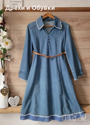 Нова дънкова винтидж рокля , снимка 4 - Рокли - 52710074