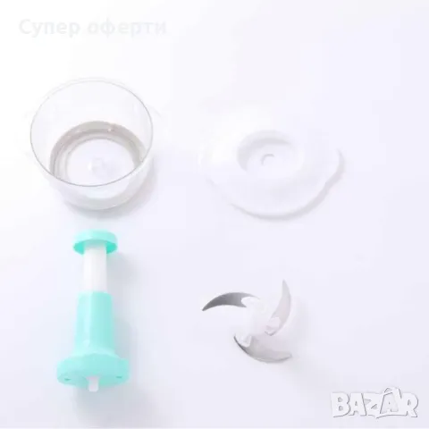 Механичен кухненски чопър - Лесно и бързо рязане без усилие, снимка 4 - Чопъри и пасатори - 49039057