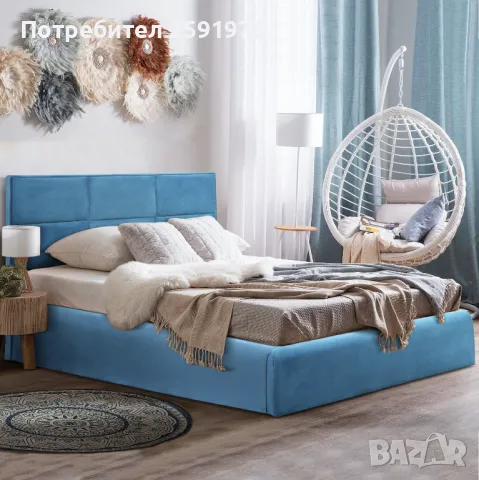 Страхотна спалня BRILEY HM583 - Кадифе в 3 различни цвята - 160х200см, снимка 1