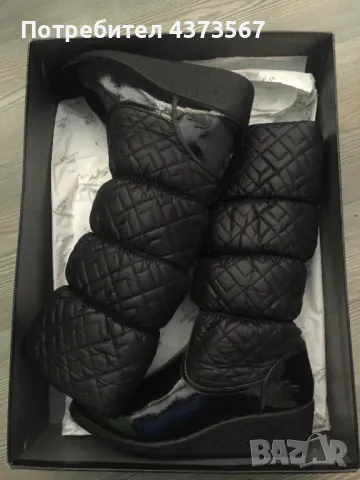 Дамски  ботуши  от естествена кожа , марка LACOSTE, нови, номер 38, цвят черен, равна подметка, снимка 3 - Дамски ботуши - 49446815