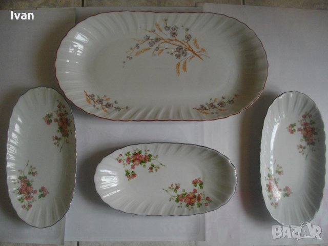 Китка-Нови Пазар-Сет/Лот Порцеланови Плата-4 бр-Голямо/Средни