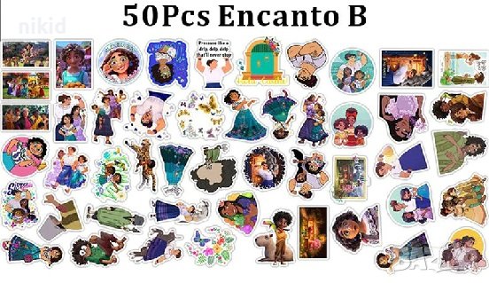 50 бр Енканто Encanto самозалепващи лепенки стикери за украса декор картонена торта ръчна изработка, снимка 12 - Други - 36981948