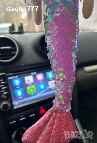 Розова русалка с пайети Германия/ за автомобил и други места, снимка 6 - Кукли - 52438297