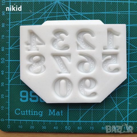 цифри числа декорирани силиконов молд форма фондан шоколад гипс украса , снимка 2 - Форми - 33392629