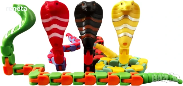 Играчка змия, Пластмасова, Сензорна, Многоцветна, снимка 4 - Фигурки - 51119361