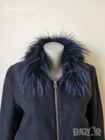 GAUDI* късо палто с естествен косъм на яката М размер , снимка 4 - Палта, манта - 52431184