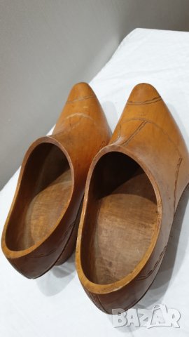 Стари дървени холандски ръчно изработени обувки с токче, снимка 4 - Антикварни и старинни предмети - 43244939