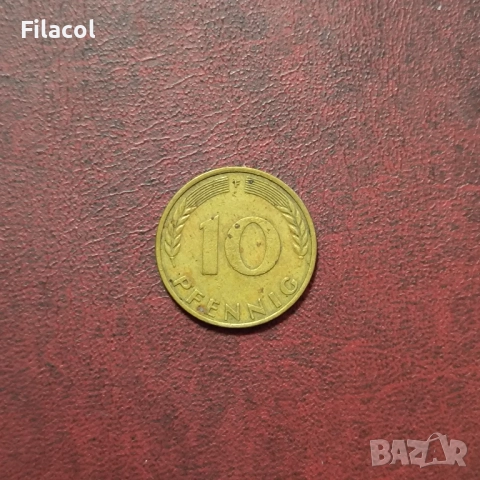 Германия 10 пфенига 1950 година МД 'F' - Щутгарт