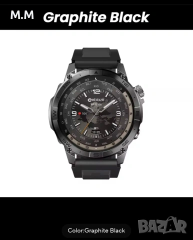 Смарт часовник Zeblaze Stratos 2 Plus, 1.43" AMOLED, GPS + BDS, водоустойчив , снимка 2 - Смарт часовници - 53480296