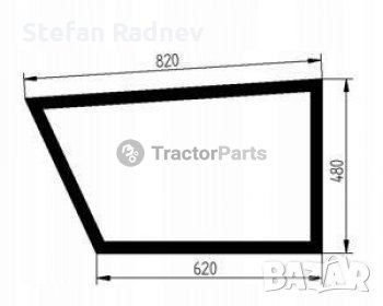 СТЪКЛО ЗА ЛЯВА ВРАТА (ДОЛНА ЧАСТ, ПЛОСКО, ТОНИРАНО) - JOHN DEERE ТЕЛЕСКОПИЧЕН ТОВАРАЧ 4400, 4500 СЕР, снимка 1