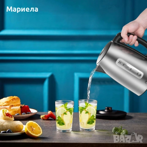 Кана за гореща вода 2200W , 1.7л. / Неръждаема стомана, снимка 6 - Кани - 53189225