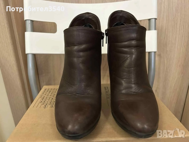 Кафяви боти на ток, снимка 5 - Дамски боти - 51888679