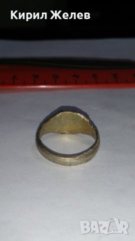 Уникален стар пръстен сачан с БУКВА О Ръчна ИЗРАБОТКА - 60191, снимка 4 - Антикварни и старинни предмети - 28993874