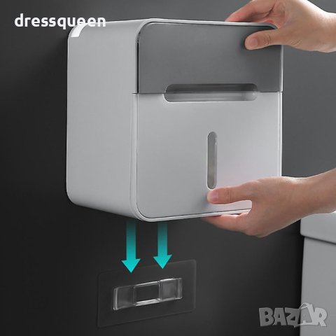 57500 Самозалепяща поставка за тоалетна хартия с чекмедже и рафт за телефон, снимка 4 - Други стоки за дома - 44125985