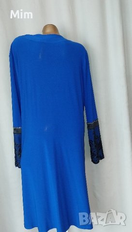 pracci 52 Син халат с черен сатен и дантела , снимка 3 - Нощници - 43522254