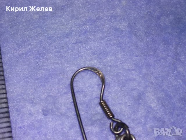 ШАРМАНТНА СРЕБЪРНА РЕТРО АРТ ОБЕЦА СРЕБРО 925 с ШЛИФОВАНО ТИГРОВО и КОТЕШКО ОКО 40906, снимка 10 - Обеци - 43318260