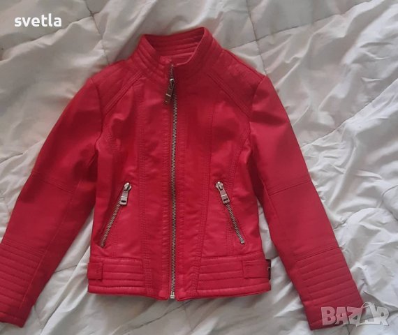 Червено кожено яке в Детски якета и елеци в гр. Видин - ID39333531 —  Bazar.bg