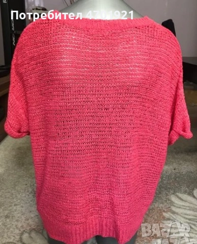 Коралова мрежеста блуза, снимка 3 - Тениски - 53215851