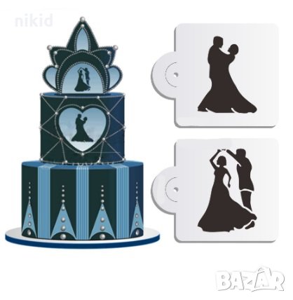 2 Двойки танци танц шаблон шаблони стенсили за торта бисквитки торта украса декор и др.