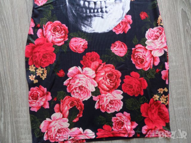  Рокля череп с отворени рамене , снимка 9 - Рокли - 36741463