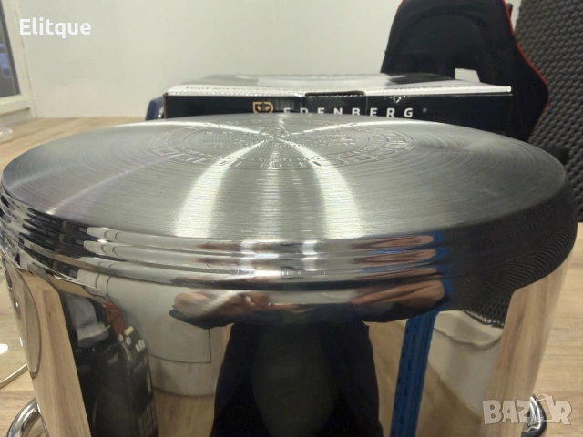 Тенджера Edenberg от неръждаема стомана и многослойно дъно за бързо и равномерно готвене, снимка 14 - Съдове за готвене - 53424041