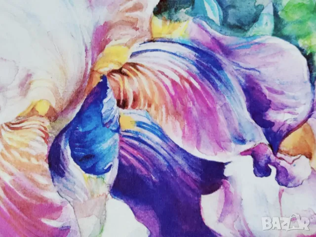 Пъстра, свежа картина с цветя в лилавата гама, снимка 2 - Картини - 50408228